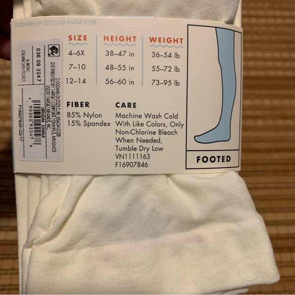 NWT Cat & Jack Almond color tights size 4–6x - Picture 5 of 5
